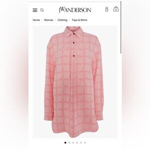 J.w. Anderson pink linen shirt dress size medium